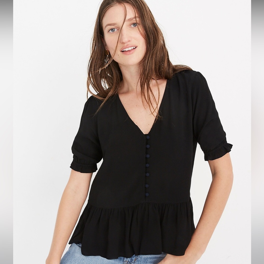 Madewell Courtyard Ruffle Hem Top